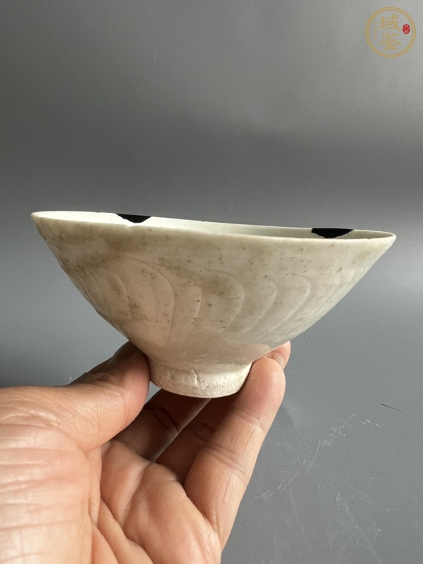 古玩陶瓷青白釉刻劃花斗笠盞真品鑒賞圖