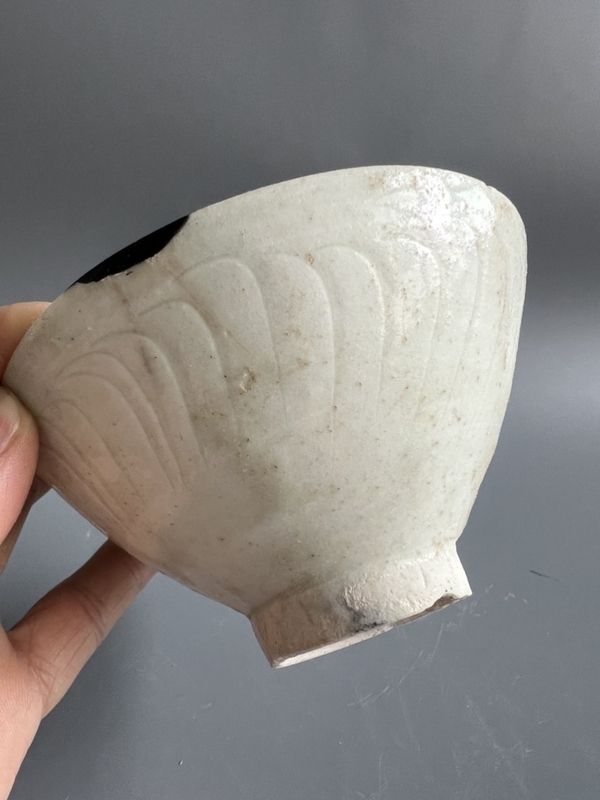 古玩陶瓷北宋青白釉刻雙面工刻花斗笠盞拍賣，當(dāng)前價(jià)格998元