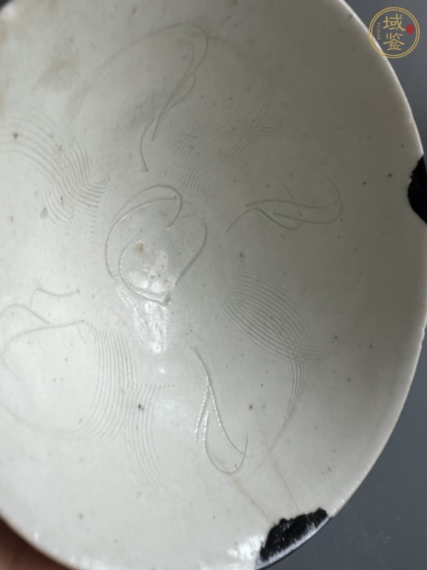 古玩陶瓷青白釉刻劃花斗笠盞真品鑒賞圖