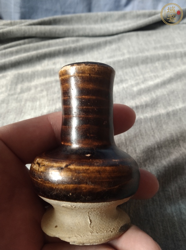 古玩陶瓷吉州窯褐釉長(zhǎng)頸瓶真品鑒賞圖