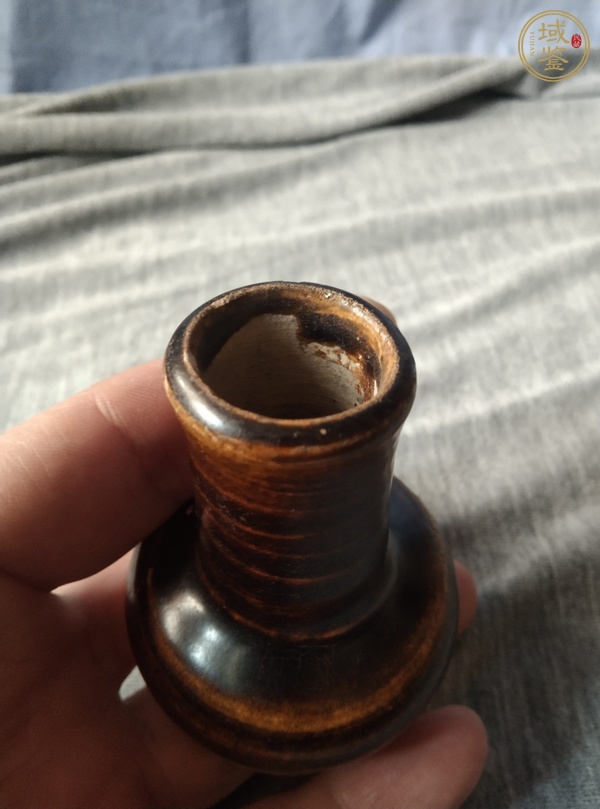 古玩陶瓷吉州窯褐釉長(zhǎng)頸瓶真品鑒賞圖