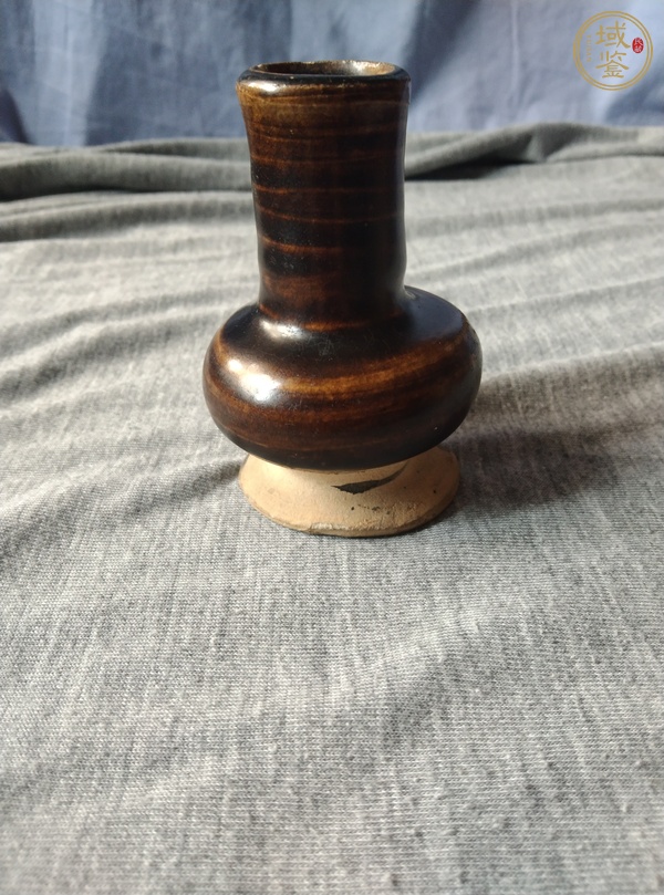古玩陶瓷吉州窯褐釉長(zhǎng)頸瓶真品鑒賞圖