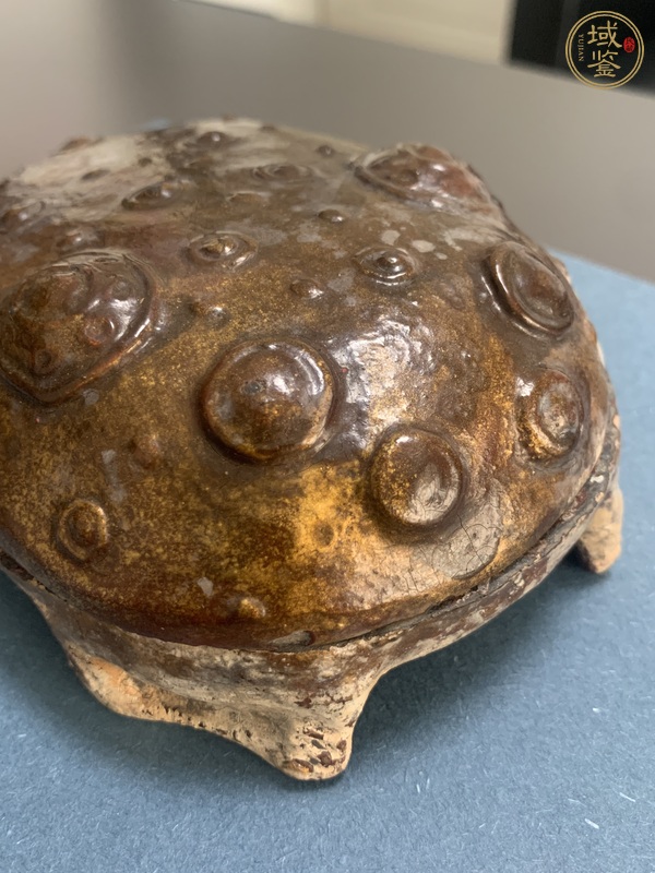 古玩陶瓷金蟾澄泥硯真品鑒賞圖