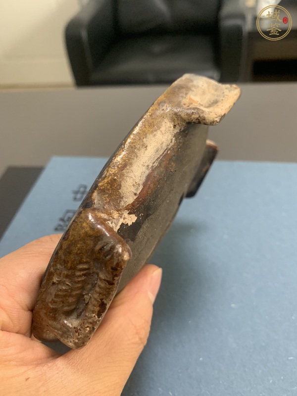 古玩陶瓷金蟾澄泥硯真品鑒賞圖