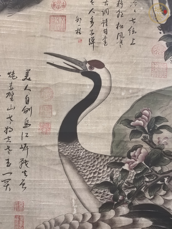 古玩字畫(huà)鄒一桂款松鶴圖真品鑒賞圖