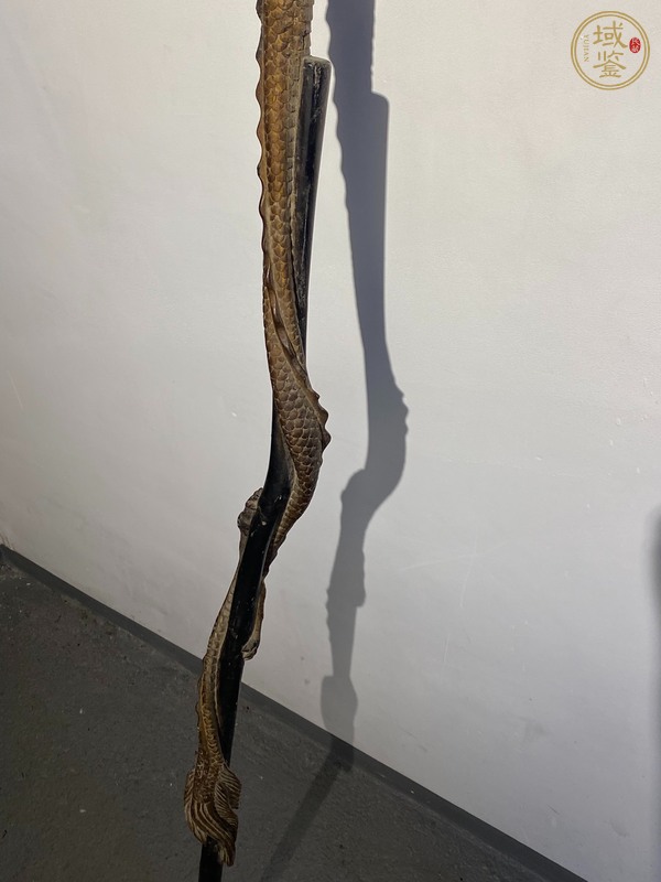 古玩靈壽木拐杖真品鑒賞圖