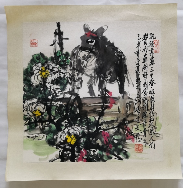 古玩字畫黃胄大師入室弟子中美協(xié)會員潘文博墨驢圖拍賣，當前價格899元