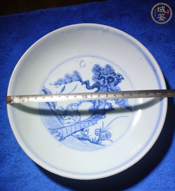 古玩陶瓷青花松鹿圖盤真品鑒賞圖