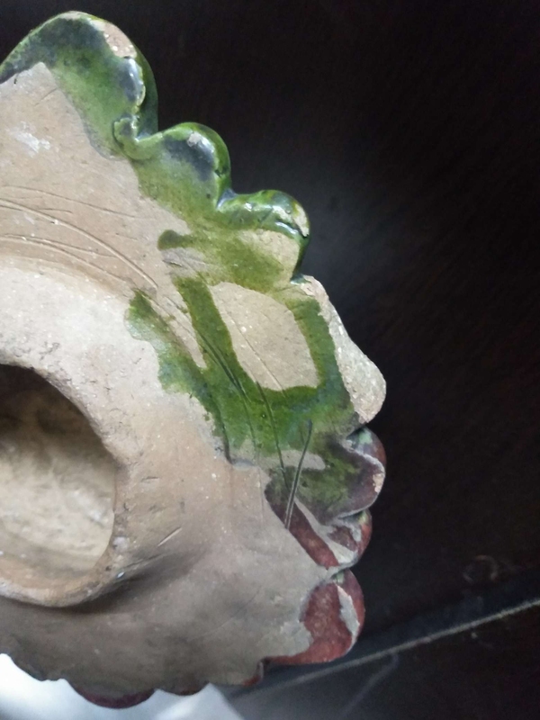 古玩陶瓷明代綠釉荷葉蓋拍賣(mài)，當(dāng)前價(jià)格298元