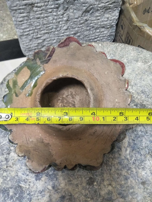 古玩陶瓷明代綠釉荷葉蓋拍賣(mài)，當(dāng)前價(jià)格298元
