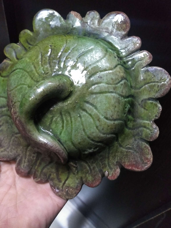 古玩陶瓷明代綠釉荷葉蓋拍賣(mài)，當(dāng)前價(jià)格298元