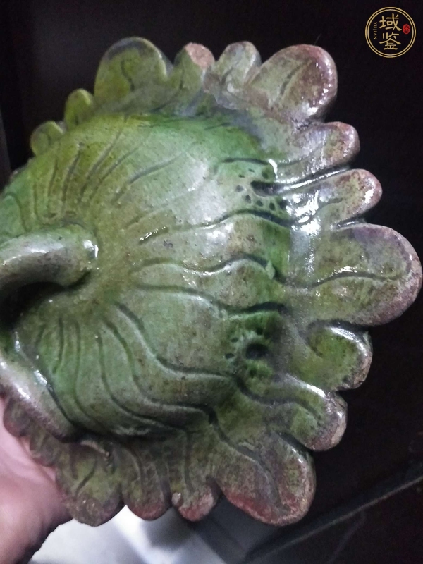 古玩陶瓷綠釉荷葉蓋真品鑒賞圖