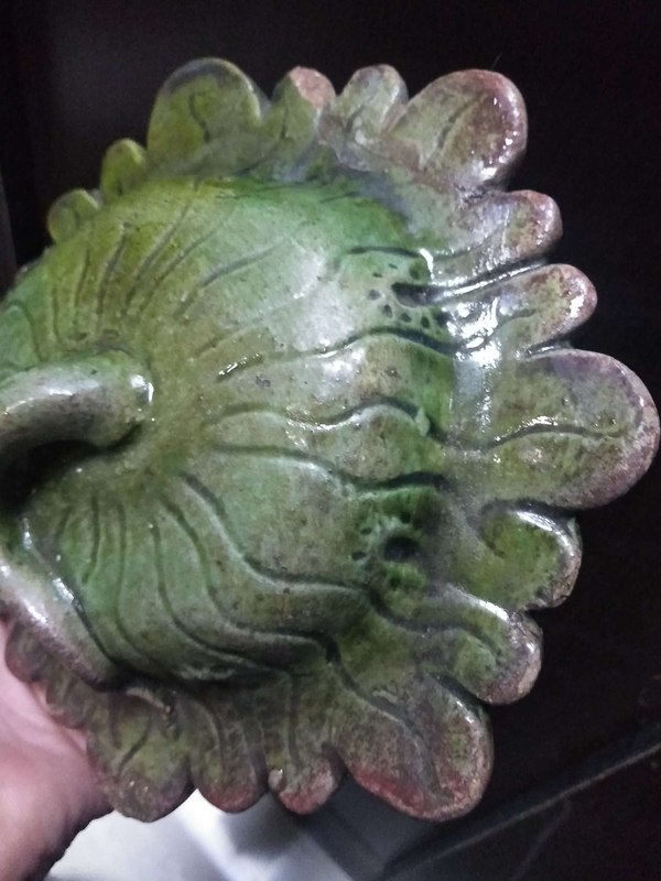古玩陶瓷明代綠釉荷葉蓋拍賣(mài)，當(dāng)前價(jià)格298元