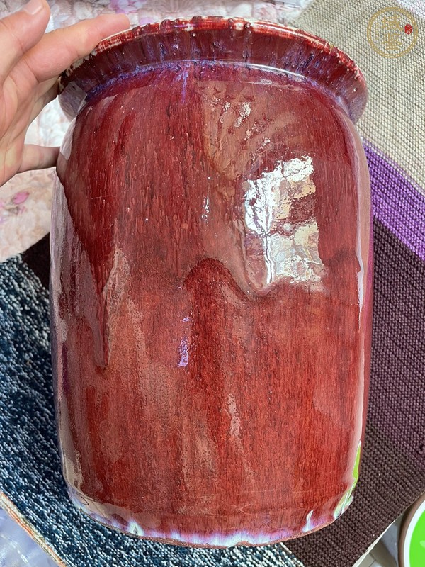古玩窯變紅釉罐真品鑒賞圖