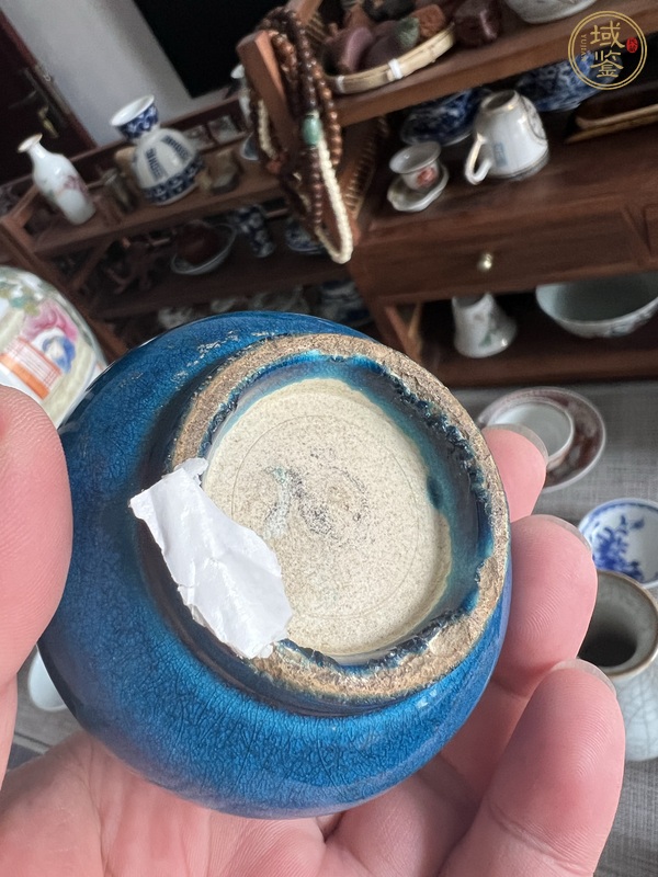古玩陶瓷清晚期孔雀藍(lán)釉錐把瓶真品鑒賞圖