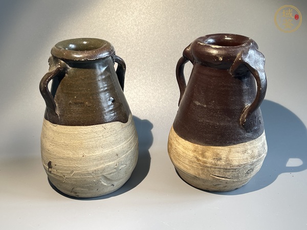古玩陶瓷醬釉雙耳瓶真品鑒賞圖