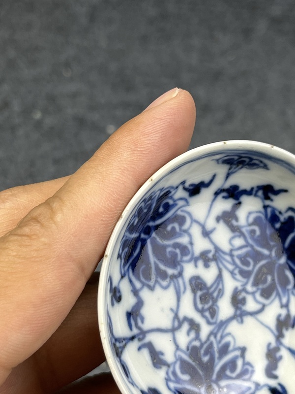 古玩陶瓷青花西番蓮小煙碟拍賣，當(dāng)前價格688元
