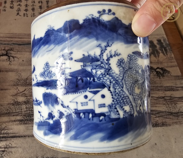 古玩陶瓷青花蓋缸真品鑒賞圖