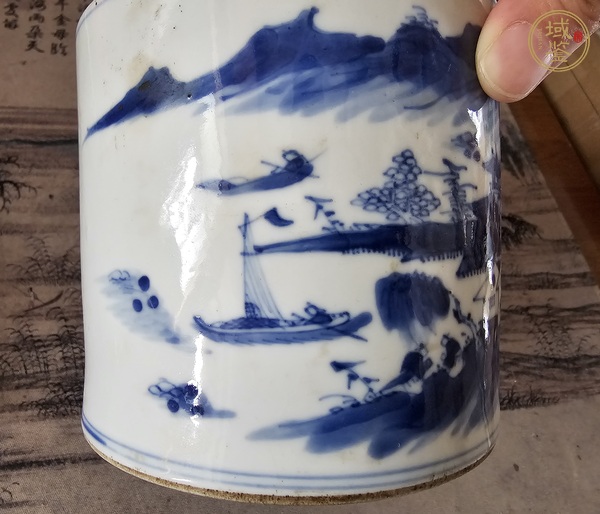 古玩陶瓷青花蓋缸真品鑒賞圖