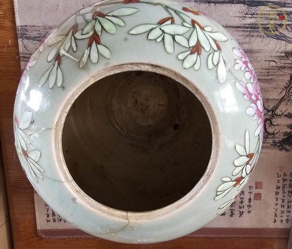 古玩陶瓷鳳凰牡丹紋粉彩罐真品鑒賞圖