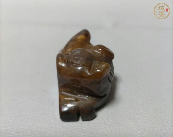 古玩玉器岫玉雕“瑞獸”擺件真品鑒賞圖
