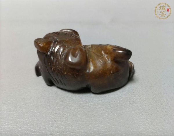 古玩玉器岫玉雕“瑞獸”擺件真品鑒賞圖