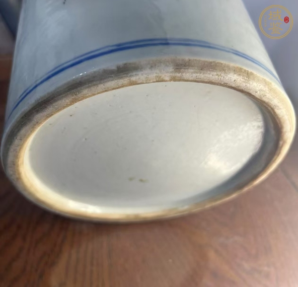 古玩陶瓷青花山水人物紋筆筒真品鑒賞圖