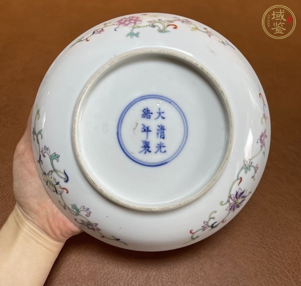 古玩陶瓷粉彩九桃盤真品鑒賞圖