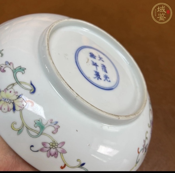 古玩陶瓷粉彩九桃盤真品鑒賞圖