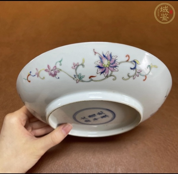 古玩陶瓷粉彩九桃盤真品鑒賞圖
