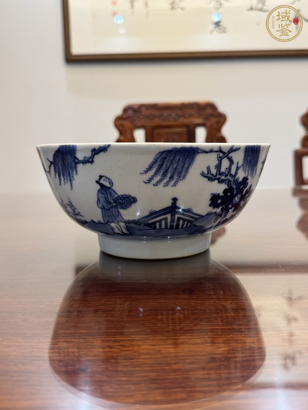 古玩陶瓷人物紋青花碗真品鑒賞圖