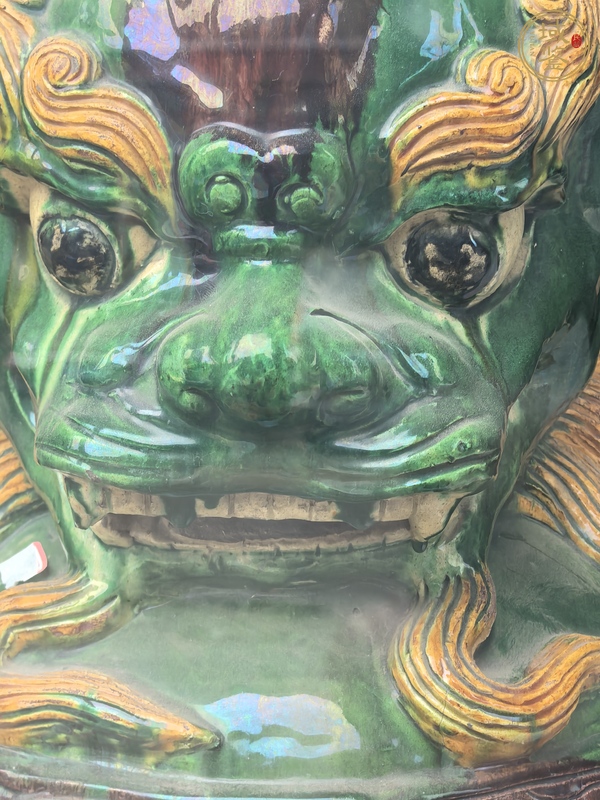 古玩陶瓷琉璃釉獅子造像真品鑒賞圖