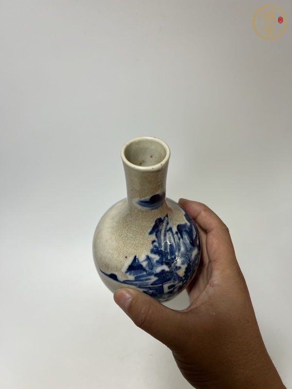 古玩陶瓷哥釉青花天球瓶真品鑒賞圖