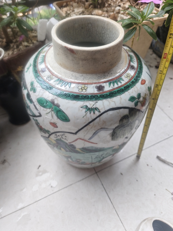 古玩轉(zhuǎn)賣晚清哥釉五彩罐拍賣，當(dāng)前價(jià)格380元
