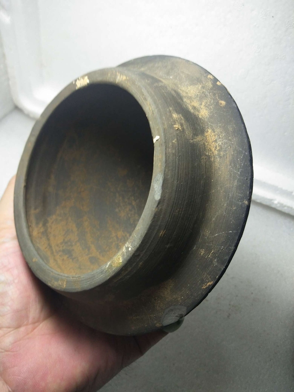 古玩陶瓷館藏級漢代灰陶碟型缽拍賣，當前價格298元