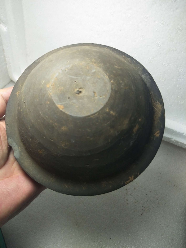 古玩陶瓷館藏級漢代灰陶碟型缽拍賣，當前價格298元