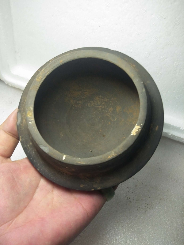 古玩陶瓷館藏級漢代灰陶碟型缽拍賣，當前價格298元