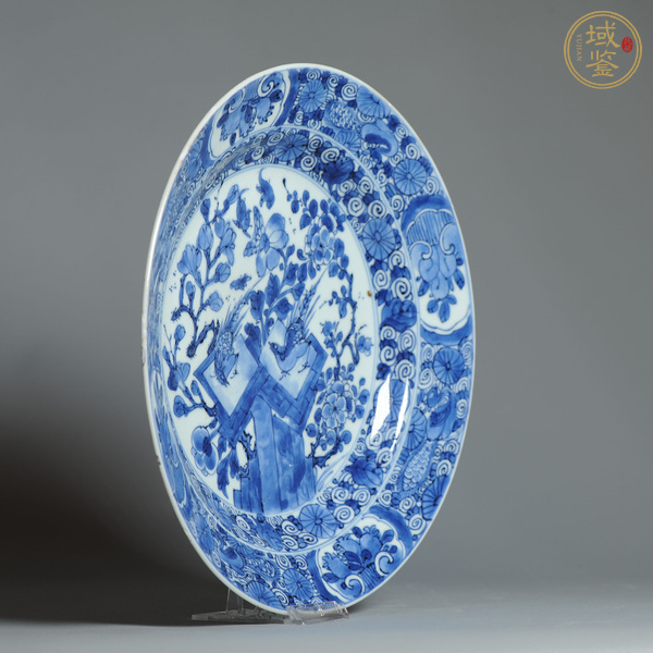 古玩陶瓷青花花鳥紋盤真品鑒賞圖