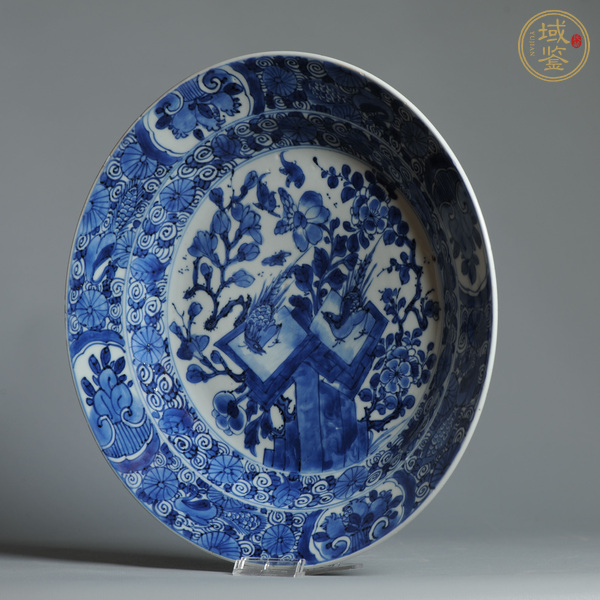 古玩陶瓷青花花鳥紋盤真品鑒賞圖