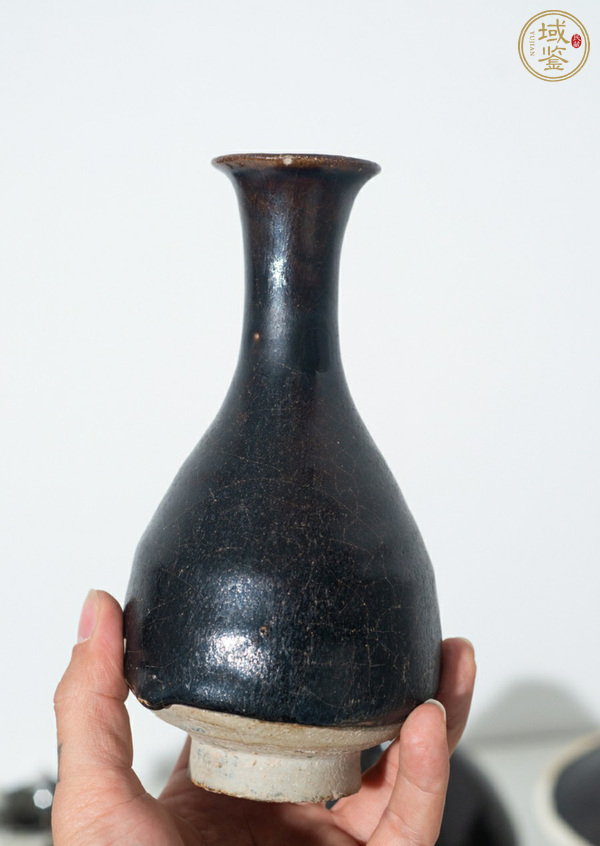 古玩陶瓷黑釉玉壺春瓶真品鑒賞圖