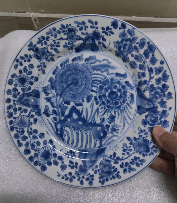 古玩陶瓷青花花卉紋折沿盤拍賣，當(dāng)前價格2680元