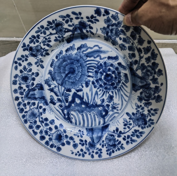 古玩陶瓷青花花卉紋折沿盤拍賣，當(dāng)前價格2680元