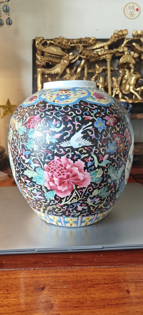 古玩陶瓷粉彩博古圖罐真品鑒賞圖