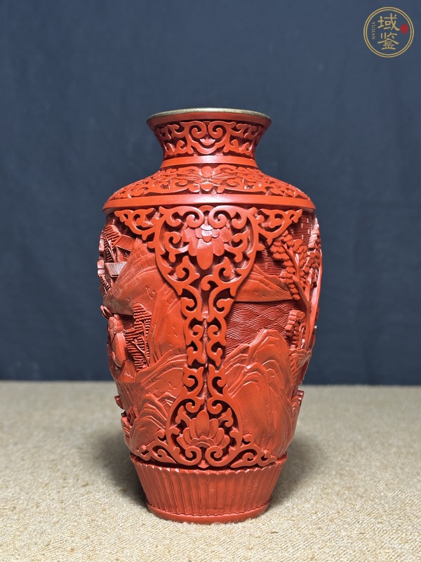 古玩陶瓷銅胎剔紅花瓶真品鑒賞圖