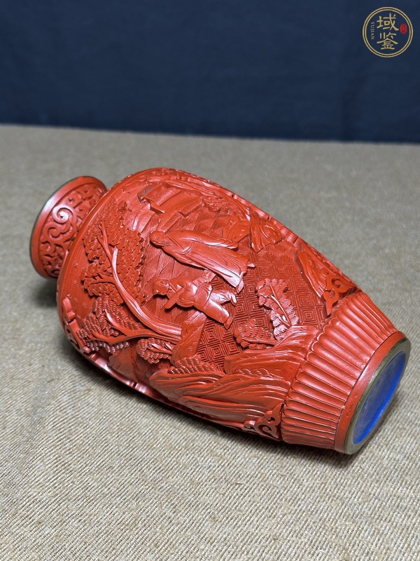 古玩陶瓷銅胎剔紅花瓶真品鑒賞圖
