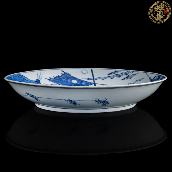 古玩陶瓷青花人物故事紋盤真品鑒賞圖