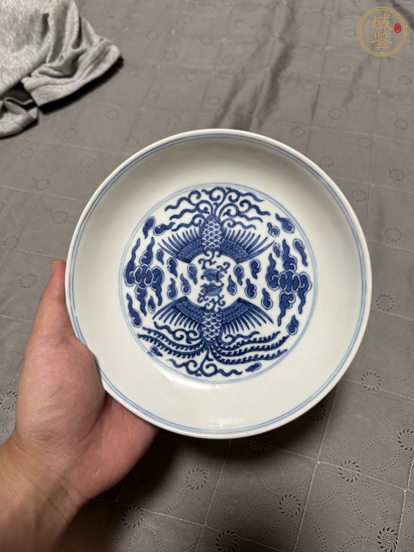 古玩陶瓷青花鸞鳳和鳴紋盤真品鑒賞圖