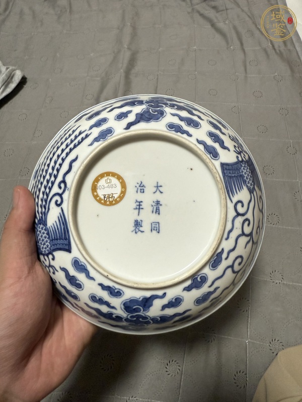 古玩陶瓷青花鸞鳳和鳴紋盤真品鑒賞圖