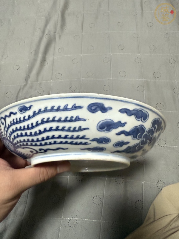 古玩陶瓷青花鸞鳳和鳴紋盤真品鑒賞圖