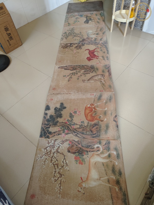 古玩字畫朗世寧款工筆冊頁真品鑒賞圖